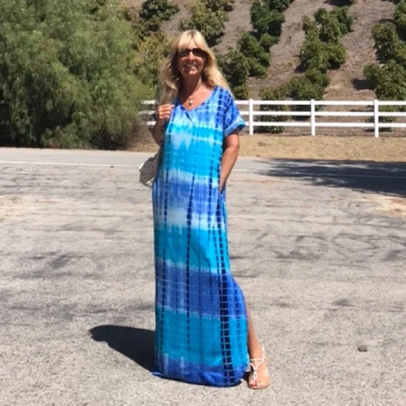 chinese dress ladies Tie Dye Kaftan maxi Dress - Long Summer Dress